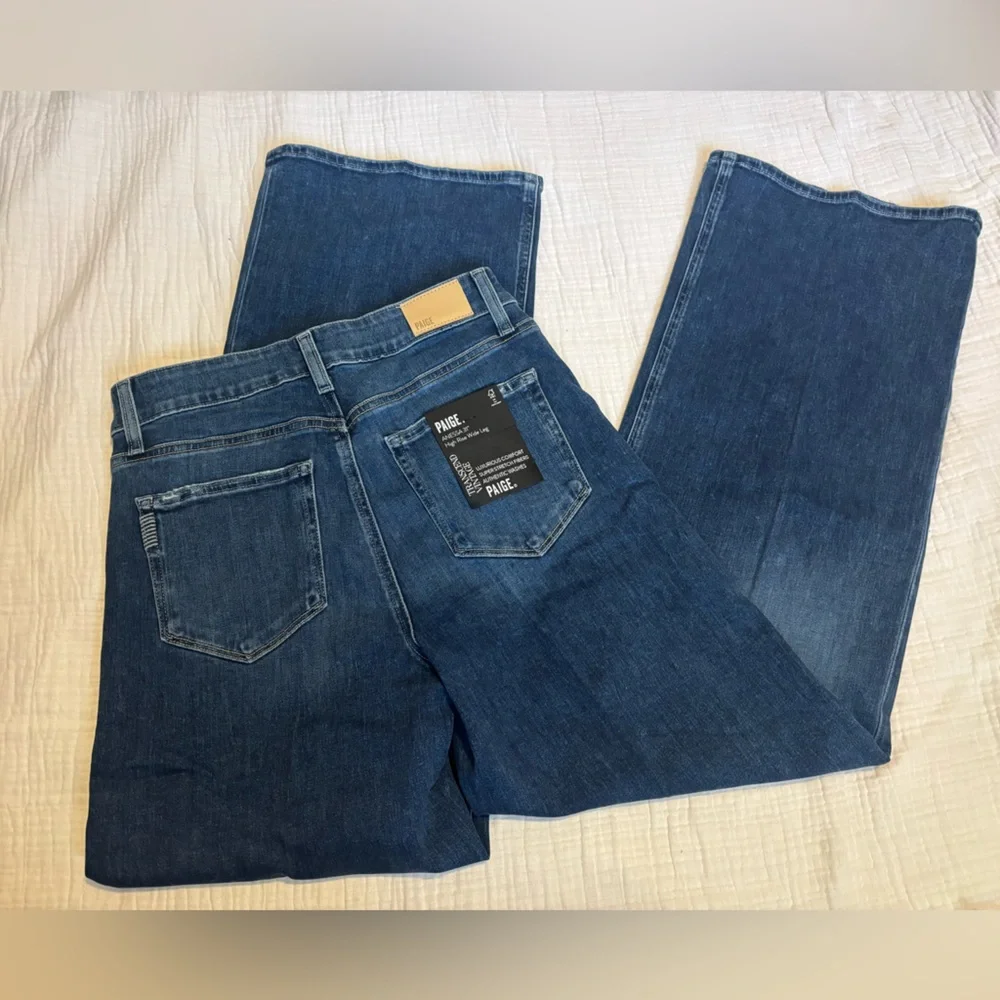 PAIGE Blue Wide-Leg Jeans - Picture 6 of 8